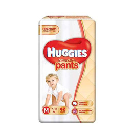 Huggies Ultra Soft Pants, Medium Size Premium Diapers, 42pants 